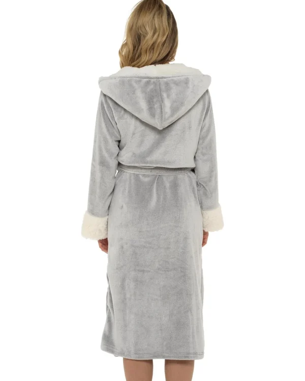 * Dressing Gowns | Sherpa Trim Frosted Dressing Gown