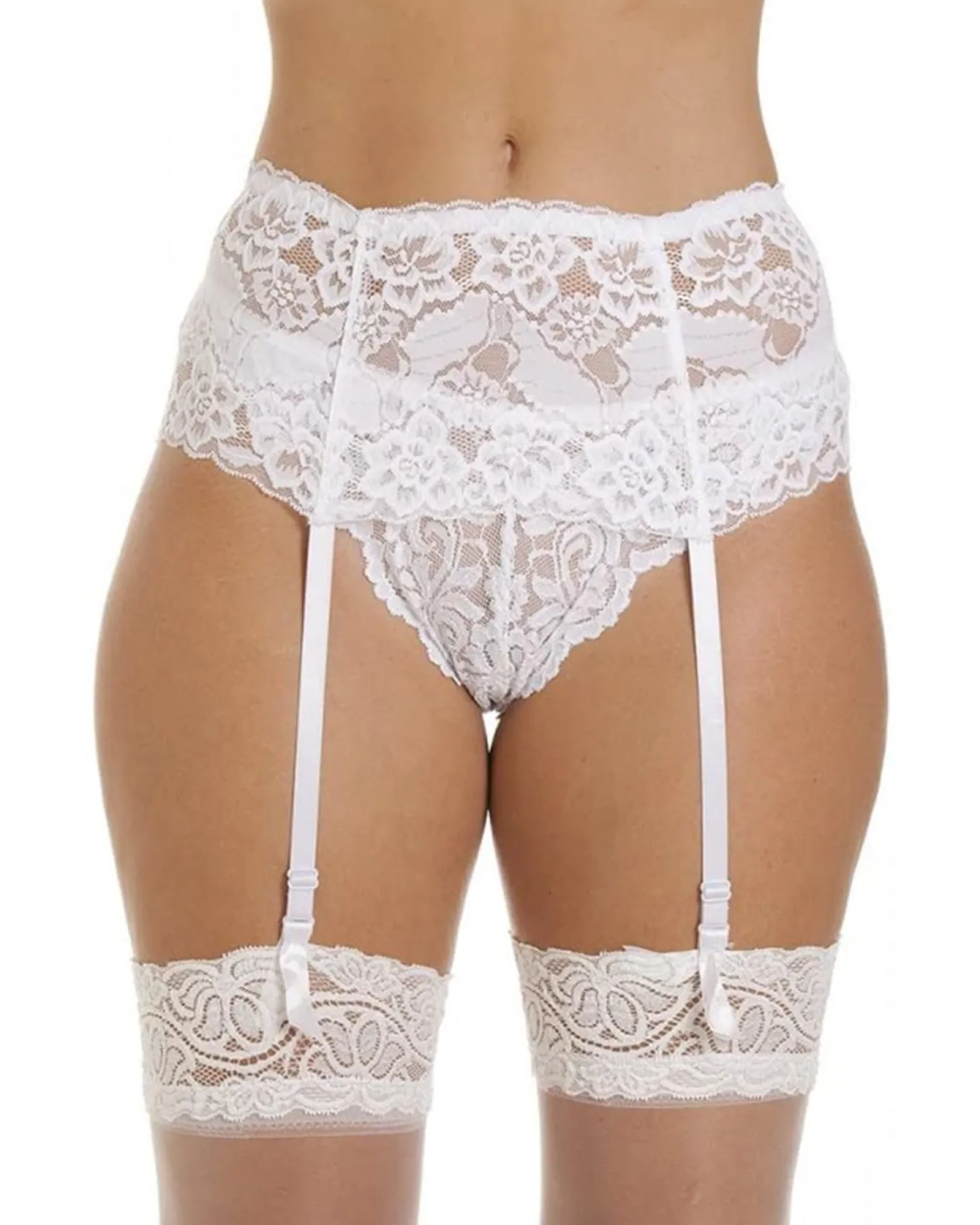 silky_wide_lace_suspender_0-1.webp Silky Suspender Belts | Wide Lace Suspender Belt - White