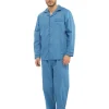 Men Sleepy Joes Polycotton Long Pyjamas - Blue