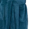 Slenderella Dressing Gowns | 46" Chevron Embossed Fleece Wrap Dressing Gown - Teal
