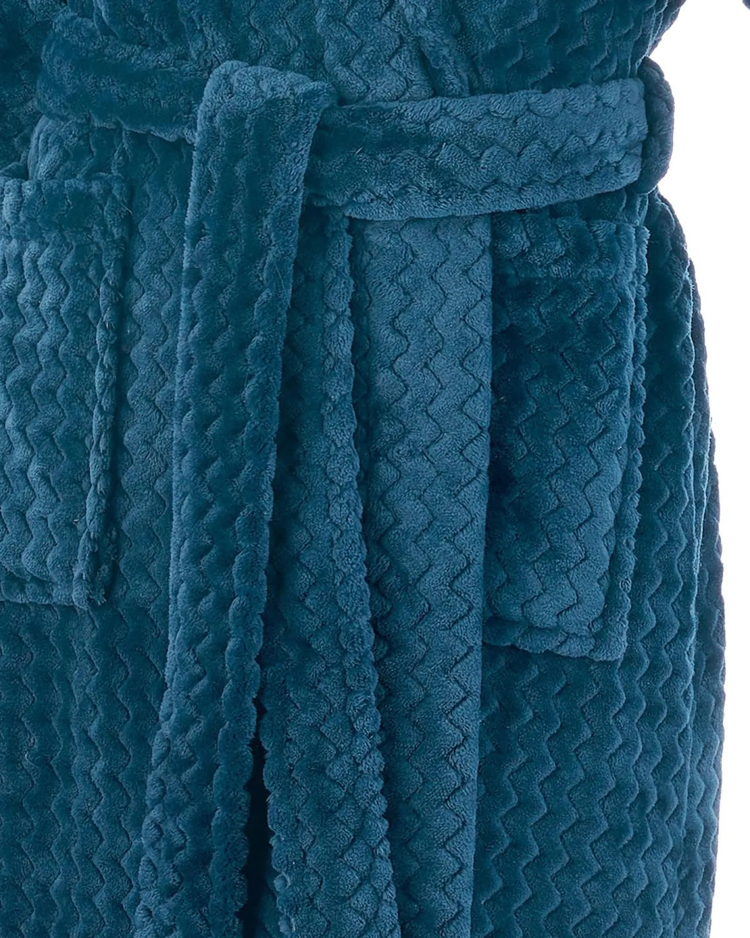 slenderella__chevron_embo_0-17.webp Slenderella Dressing Gowns | 46" Chevron Embossed Fleece Wrap Dressing Gown - Teal