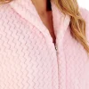 Slenderella Dressing Gowns | 50" Chevron Embossed Fleece Zip Dressing Gown - Pink