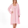 Slenderella Dressing Gowns | 45" Dobby Dot 100% Cotton Kimono Wrap - Pink