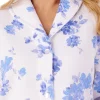 Slenderella Dressing Gowns | 45" Floral Mock Quilt Button Dressing Gown - Blue