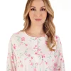 Slenderella Nighties | 46" Picot Trim Jersey Button Nightdress - Ivory