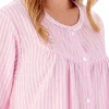 Slenderella Dressing Gowns | 45" Seersucker Round Neck Dressing Gown - Pink