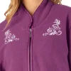Slenderella Dressing Gowns | Boucle Fleece Zip Dressing Gown - Plum