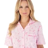 Slenderella Pyjamas | Butterfly Print Button Pyjamas - Pink