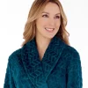 Slenderella Dressing Gowns | Chevron Fleece Wrap Dressing Gown - Teal