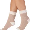 Slenderella Socks | Classic Rib Bed Socks - Camel