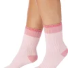 Slenderella Socks | Classic Rib Bed Socks - Pink