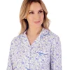 Slenderella Pyjamas | Ditsy Floral Long Sleeve Jersey Pyjamas - Blue