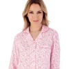 Slenderella Pyjamas | Ditsy Floral Long Sleeve Jersey Pyjamas - Pink