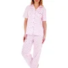 Slenderella Pyjamas | Ditsy Floral Jersey Pyjamas - Pink