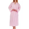 Slenderella Dressing Gowns | Dobby Dot 45" Kimono Robe - Pink