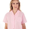 Slenderella Pyjamas | Dobby Dot Tailored 100% Cotton Pyjamas - Pink