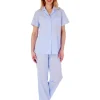 Slenderella Pyjamas | Dobby Dot Tailored Pyjamas - Blue