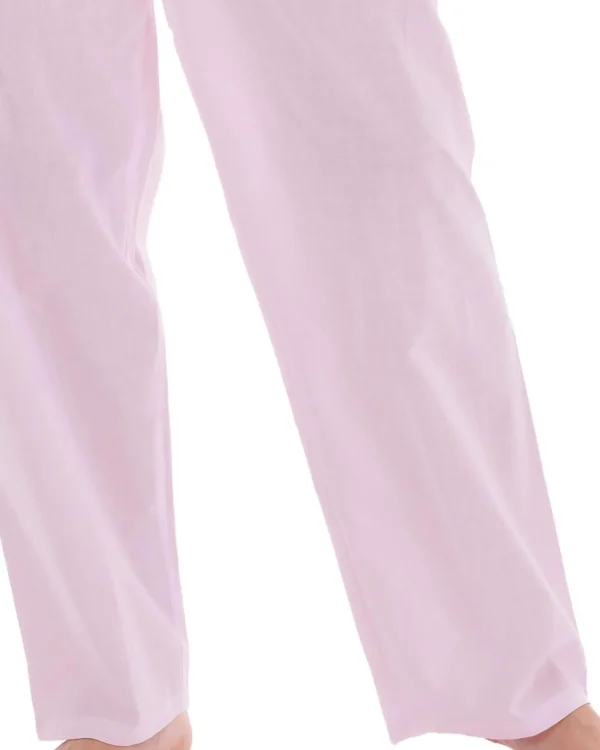 Slenderella Pyjamas | Embroidered Pintuck & Ruffle Woven Pyjamas - Pink