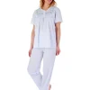 Slenderella Pyjamas | Embroidered Yoke Pyjamas - Blue