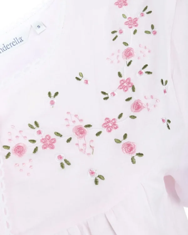 Slenderella Pyjamas | Embroidered Yoke Pyjamas - Pink