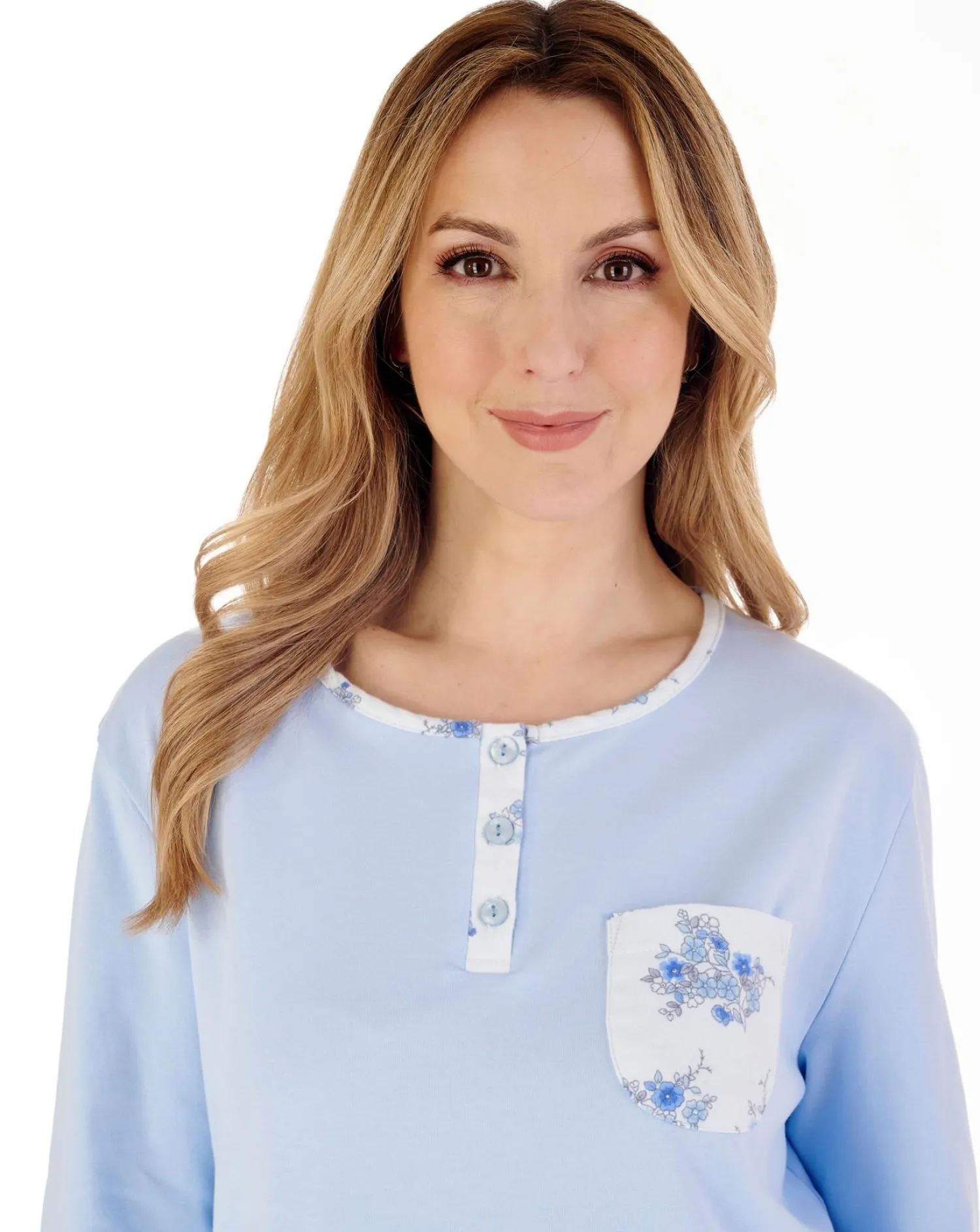 slenderella_flannel__inte_0-1.webp Slenderella Pyjamas | Flannel & Interlock Long Pyjamas - Blue