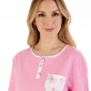Slenderella Pyjamas | Flannel & Interlock Long Pyjamas - Pink