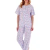Slenderella Pyjamas | Floral Button Through Pyjamas - Blue
