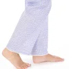Slenderella Pyjamas | Floral Gingham Button Pyjamas - Blue