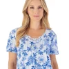 Slenderella Pyjamas | Floral Jersey Pyjamas - Blue