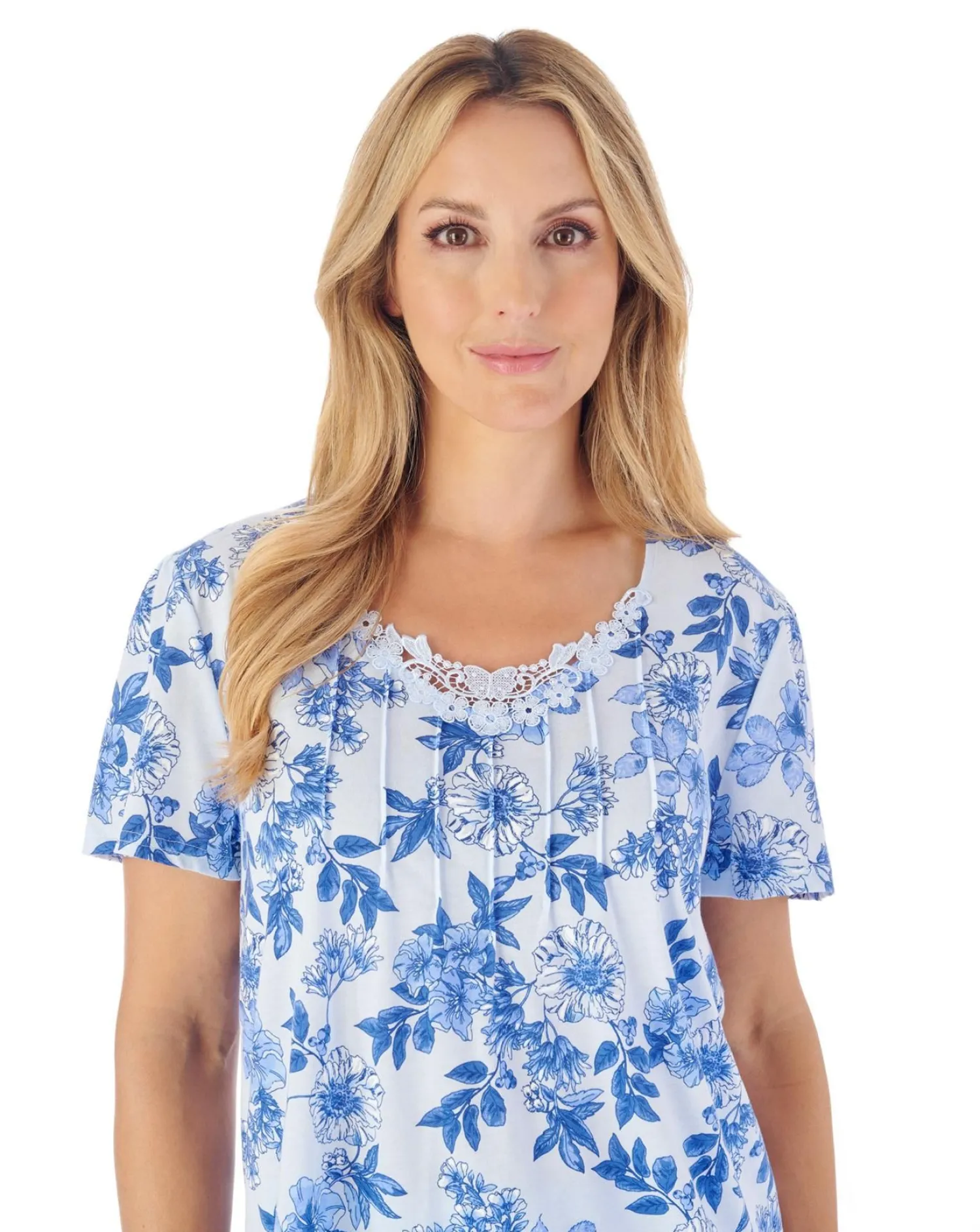 slenderella_floral_jersey_0-3.webp Slenderella Pyjamas | Floral Jersey Pyjamas - Blue