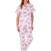Slenderella Pyjamas | Floral Woven Pyjamas - Pink