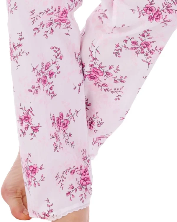 Slenderella Pyjamas | Floral Woven Pyjamas - Pink