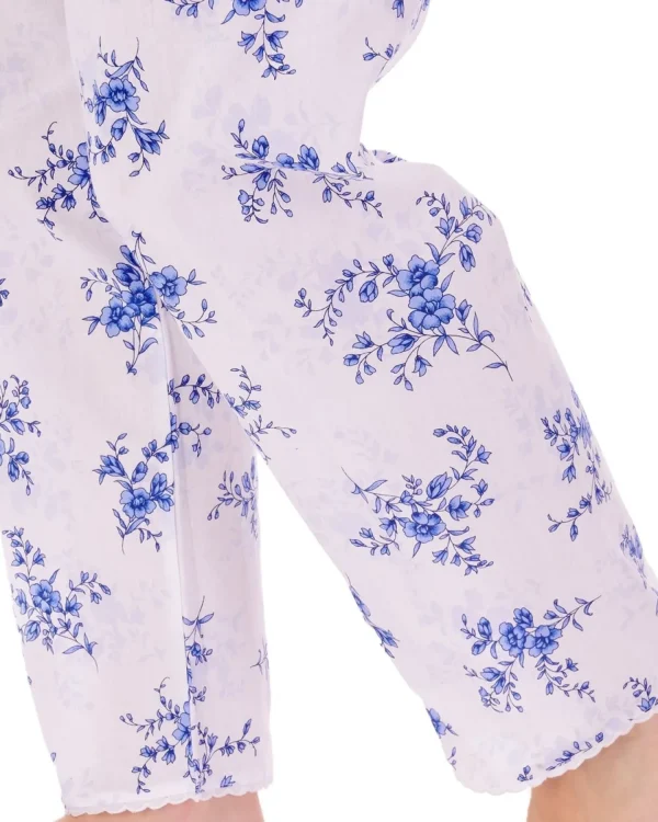 Slenderella Pyjamas | Floral Woven Pyjamas - Blue