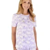 Slenderella Pyjamas | Large Floral Print Short Sleeve Pyjamas - Lilac