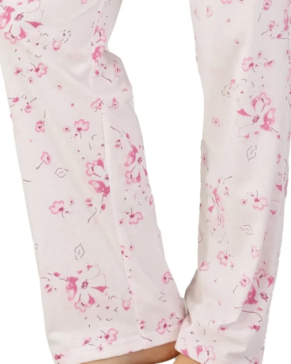 Slenderella Pyjamas | Large Pastel Print Tailored Pyjamas - Pink