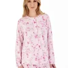 Slenderella Pyjamas | Long Sleeve Jersey Button Pyjamas - Pink