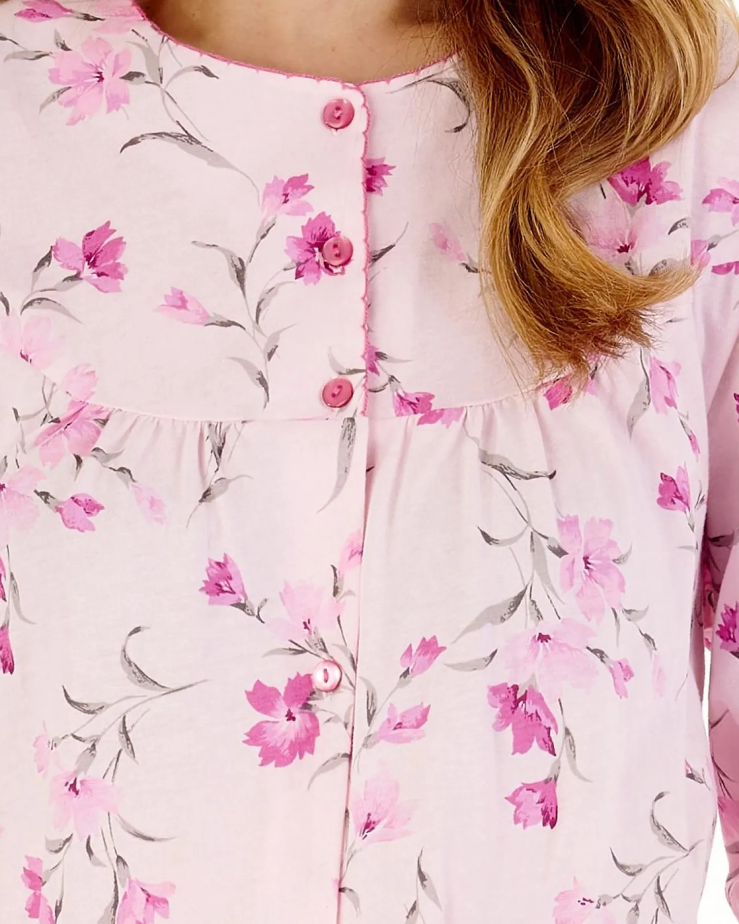 slenderella_long_sleeve_j_1.webp Slenderella Pyjamas | Long Sleeve Jersey Button Pyjamas - Pink