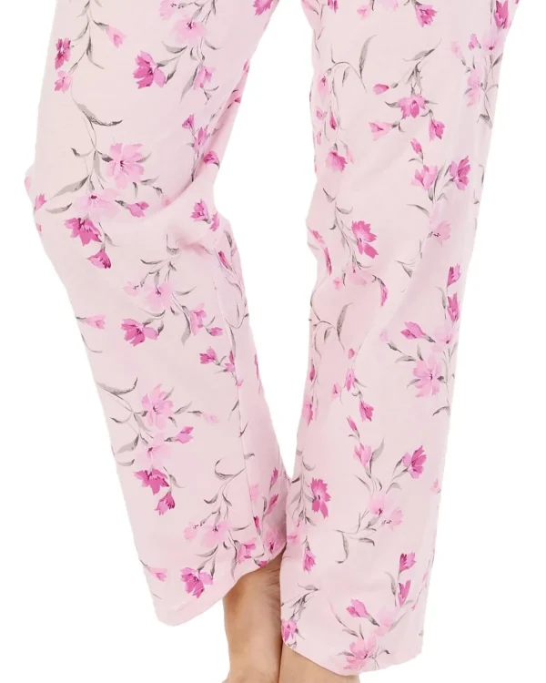 Slenderella Pyjamas | Long Sleeve Jersey Button Pyjamas - Pink