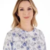 Slenderella Pyjamas | Long Sleeve Modern Floral Jersey Pyjamas - Blue