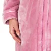 Slenderella Dressing Gowns | Luxury Flannel Fleece Zip Dressing Gown - Mauve