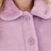 Slenderella Dressing Gowns | Mini Waffle Button Bed Jacket - Heather