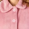 Slenderella Dressing Gowns | Mini Waffle Button Bed Jacket - Pink