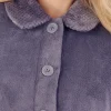 Slenderella Dressing Gowns | Mini Waffle Button Bed Jacket - Grey