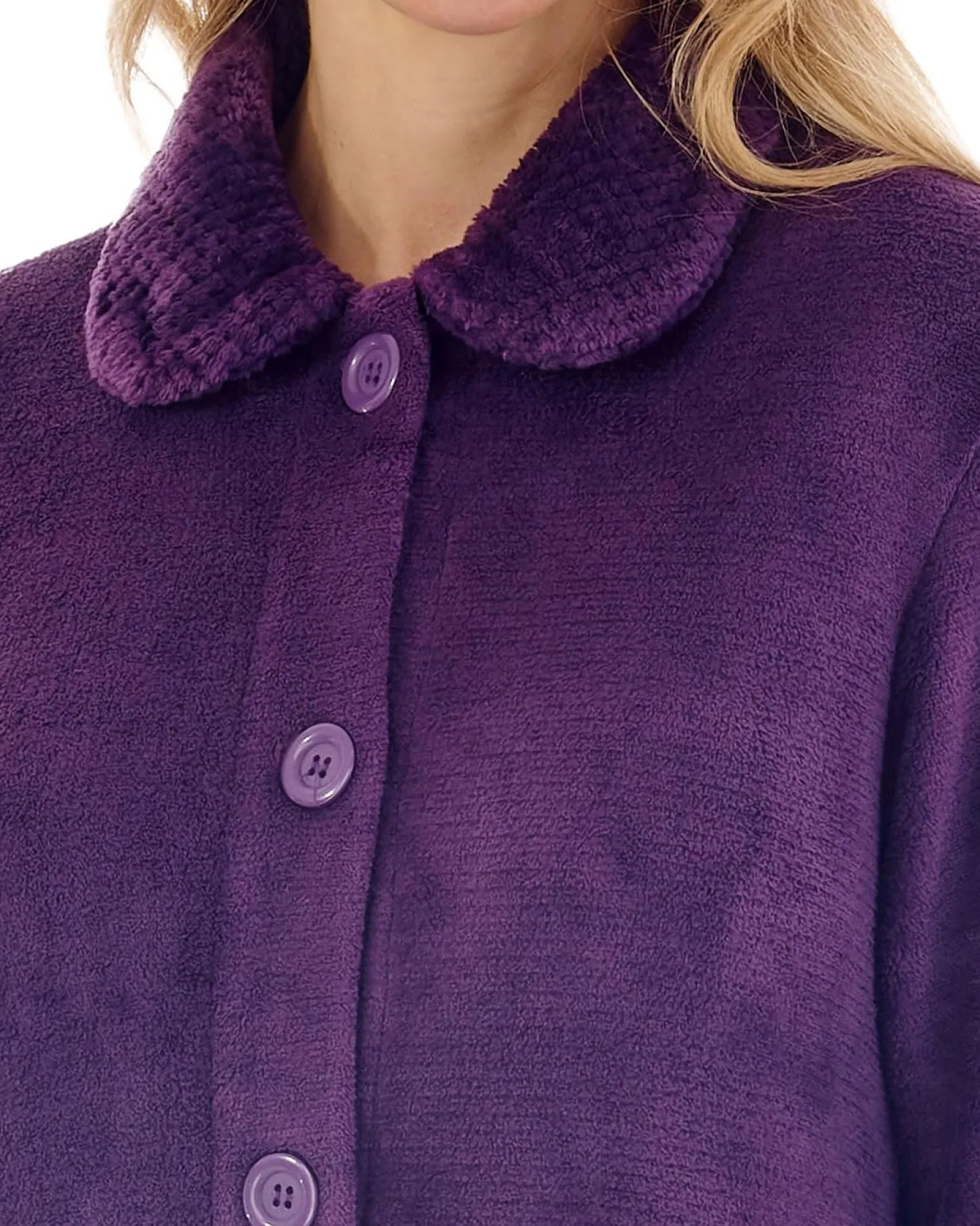 slenderella_mini_waffle_b_0-8.webp Slenderella Dressing Gowns | Mini Waffle Button Dressing Gown - Plum