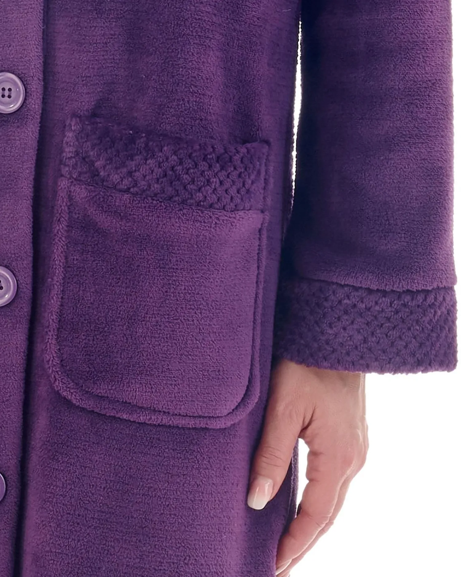 slenderella_mini_waffle_b_2-8.webp Slenderella Dressing Gowns | Mini Waffle Button Dressing Gown - Plum