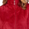 Slenderella Pyjamas | Mini Waffle Zip Up Fleece Pyjamas - Red