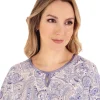Slenderella Pyjamas | Paisley Print Cap Sleeve Pyjamas - Blue