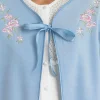 Slenderella Dressing Gowns | Polar Fleece Ribbon Tie Bed Jacket - Blue
