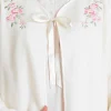 Slenderella Dressing Gowns | Polar Fleece Ribbon Tie Bed Jacket - Vanilla
