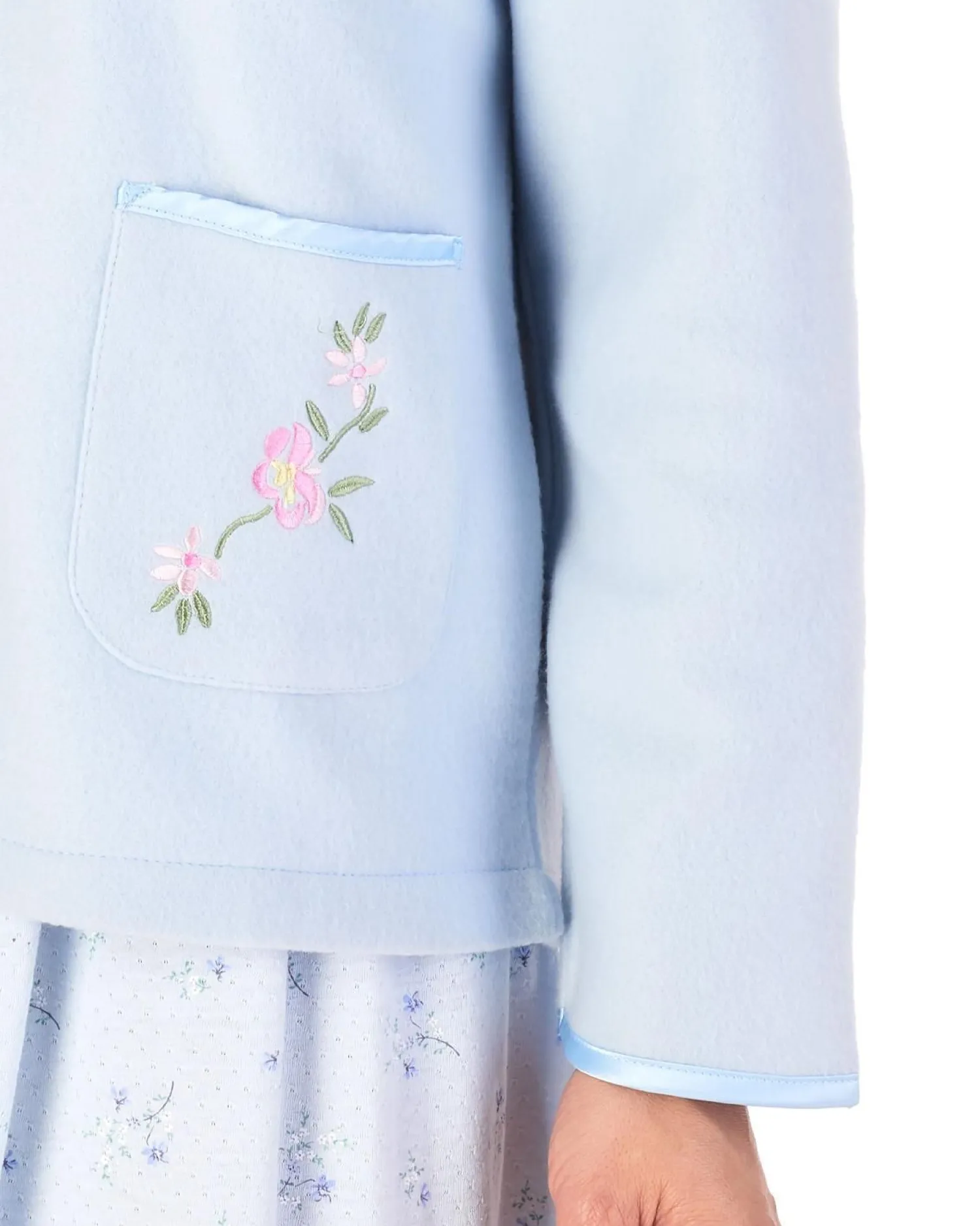 slenderella_polar_fleece__0-9.webp Slenderella Dressing Gowns | Polar Fleece Button Bed Jacket - Blue